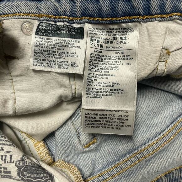 Levi’s 501 Distressed Denim Button Fly High Waist Shorts Women’s Size 30 - Picture 7 of 7